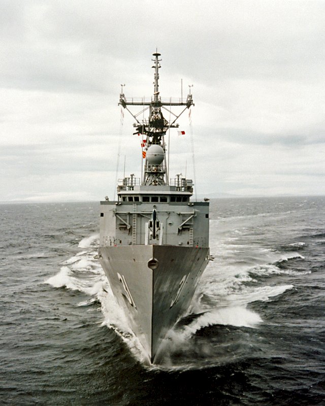 13 July 1982: USS Stark (FFG-31) on sea trials off the coast of Washington.