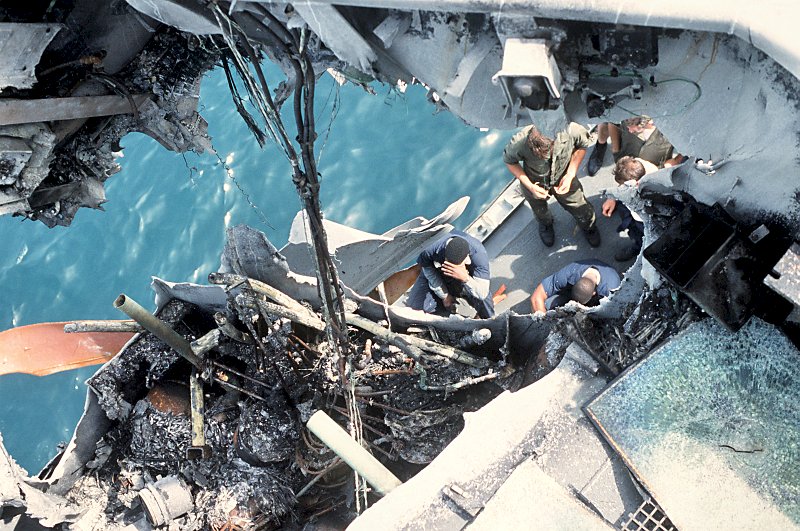 18 May 1987: A view of the port side bridge wing.