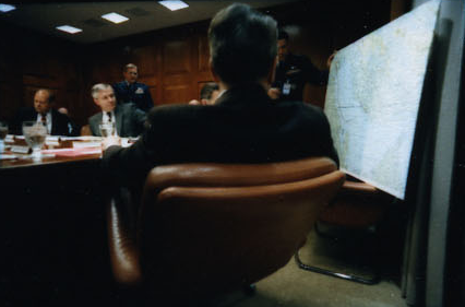 President Ronald Reagan attending the National Security Planning Group meeting on May 18, 1987.
