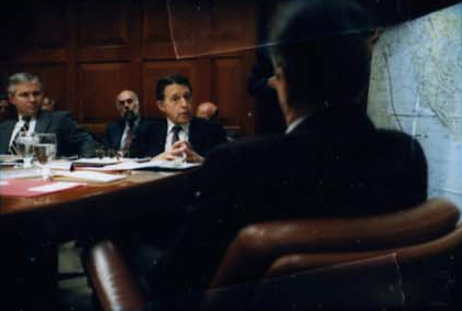 President Ronald Reagan attending the National Security Planning Group meeting on May 18, 1987.