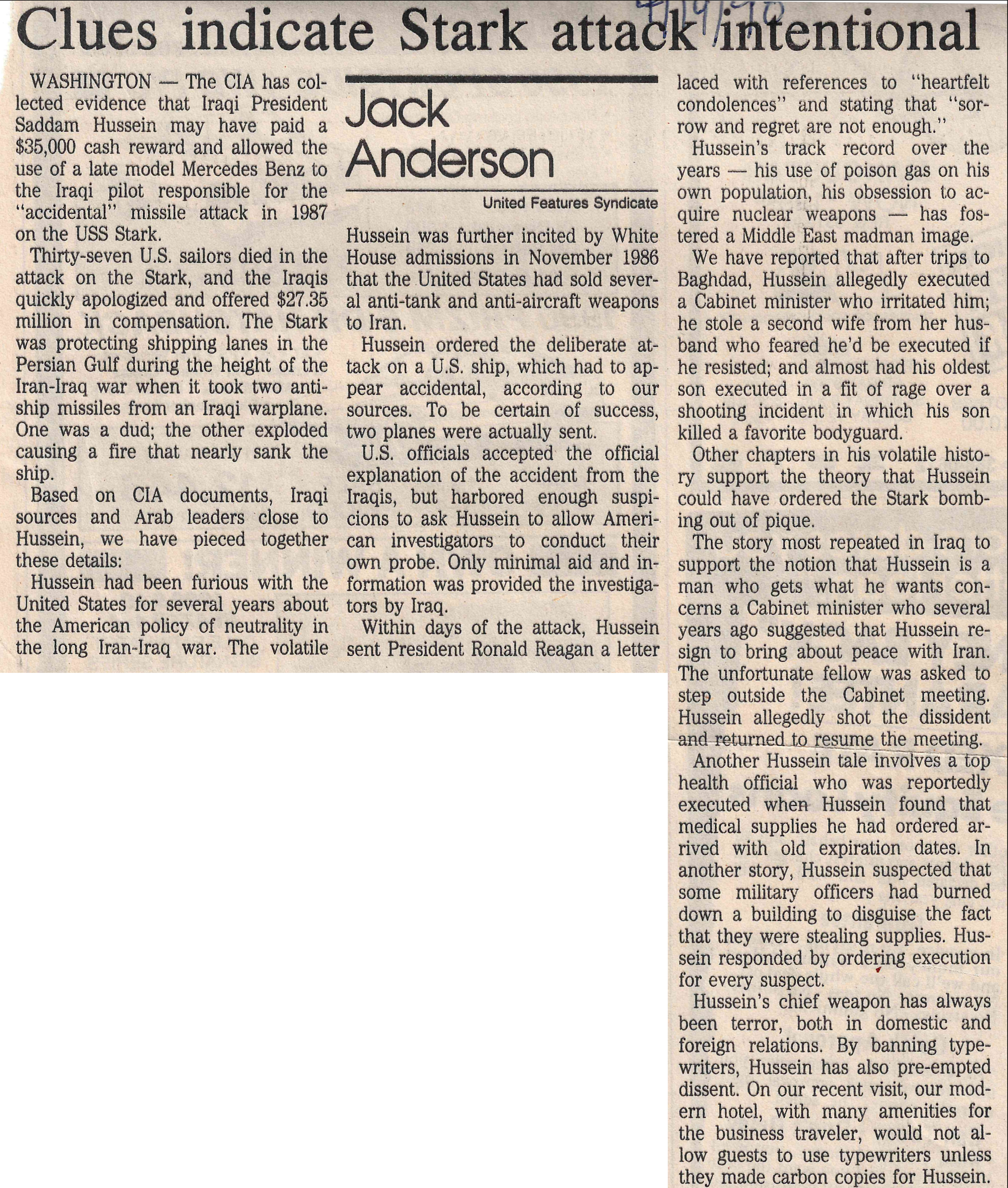 Newpaper unknown: April 19, 1990