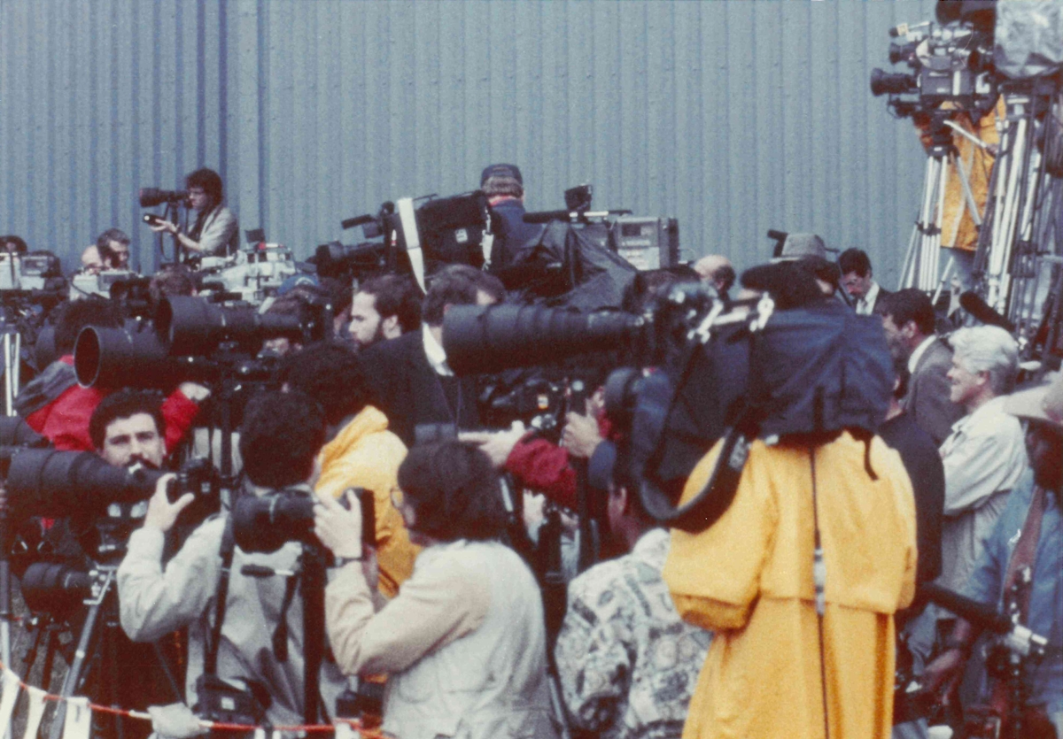 Media at the ceremony.