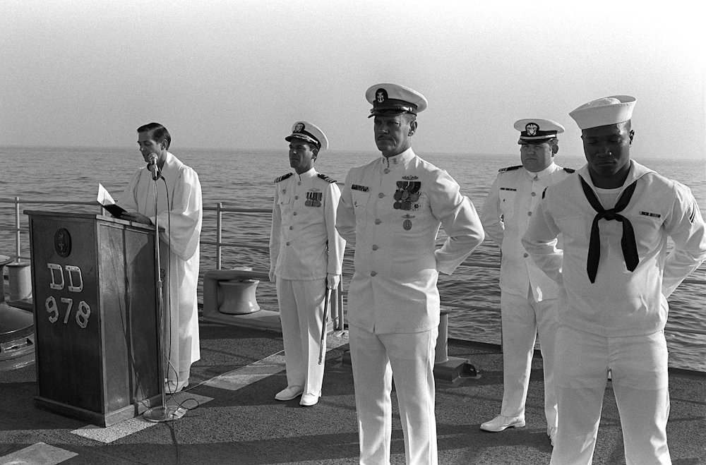 17MAY88 USS Stump DD-978:  Memorial Service to honor the 37 sailors lost aboard the USS Stark.