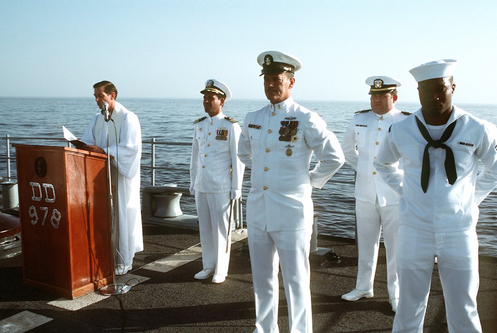 17MAY88 USS Stump DD-978:  Memorial Service to honor the 37 sailors lost aboard the USS Stark.